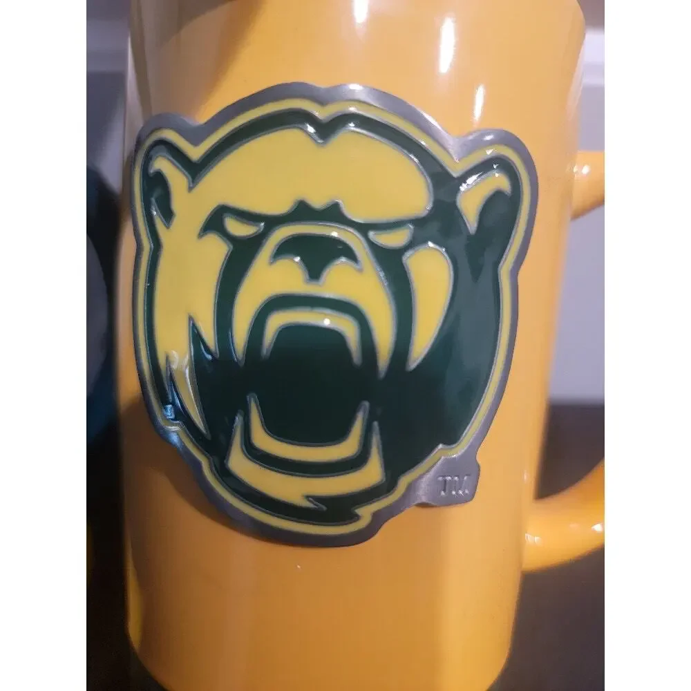 Baylor University Bears Mugs Set of‎ 2 Rubber Bumpers Yellow Green - Picture 3 of 11